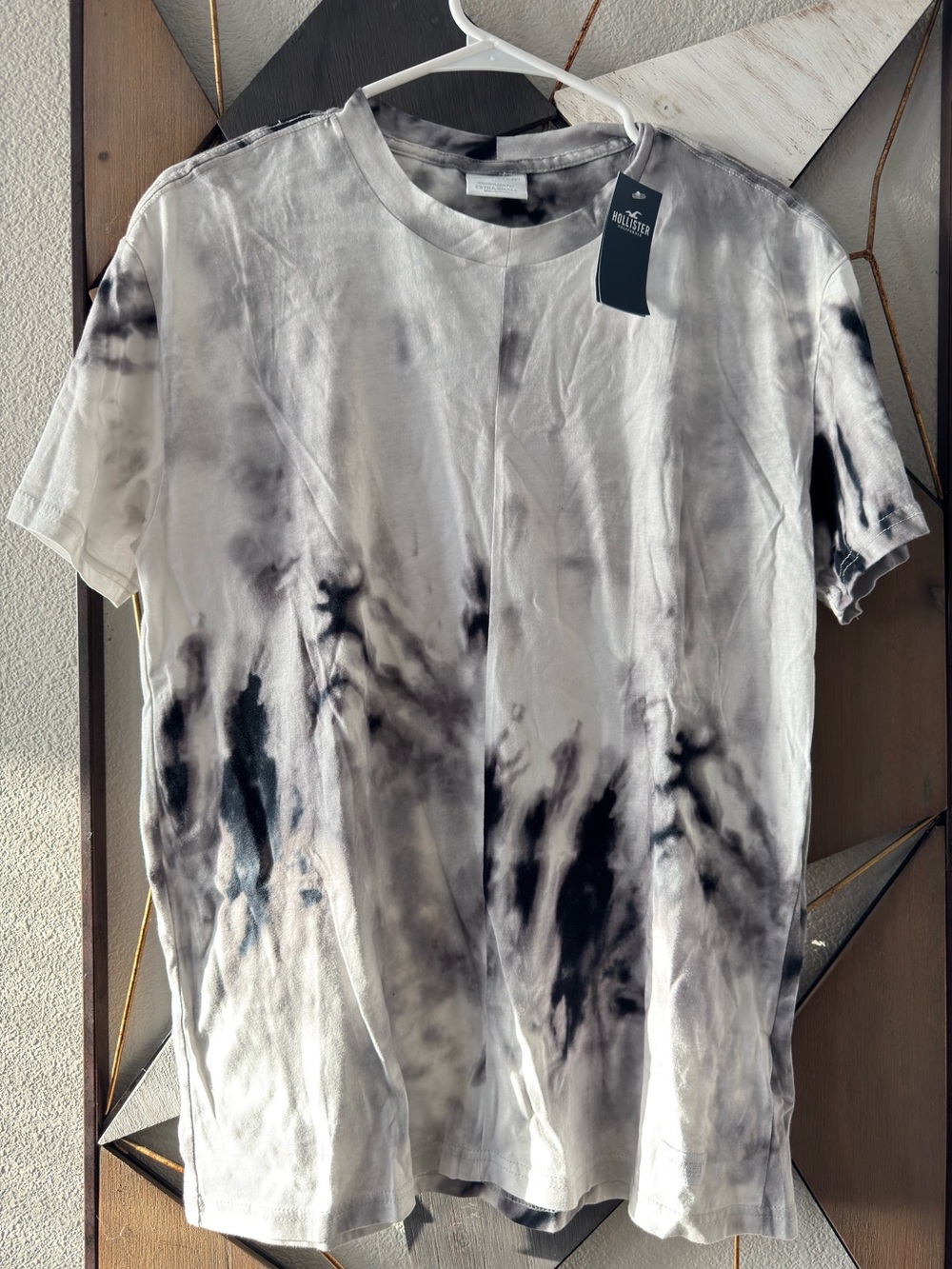 Hollister Black & White Tie-Dye Crewneck Tee